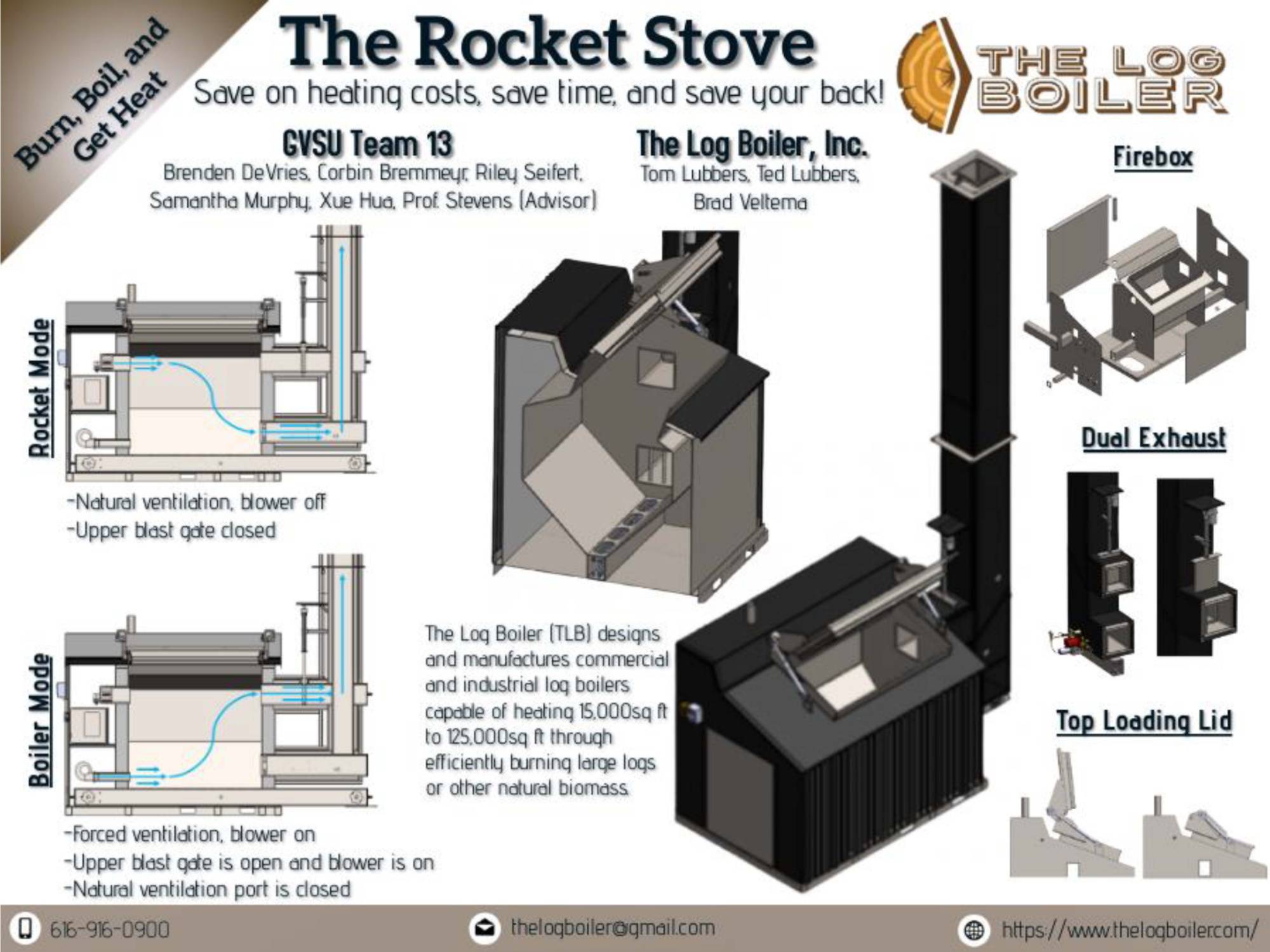 Thumbnail image of the Log Boiler senior design poster